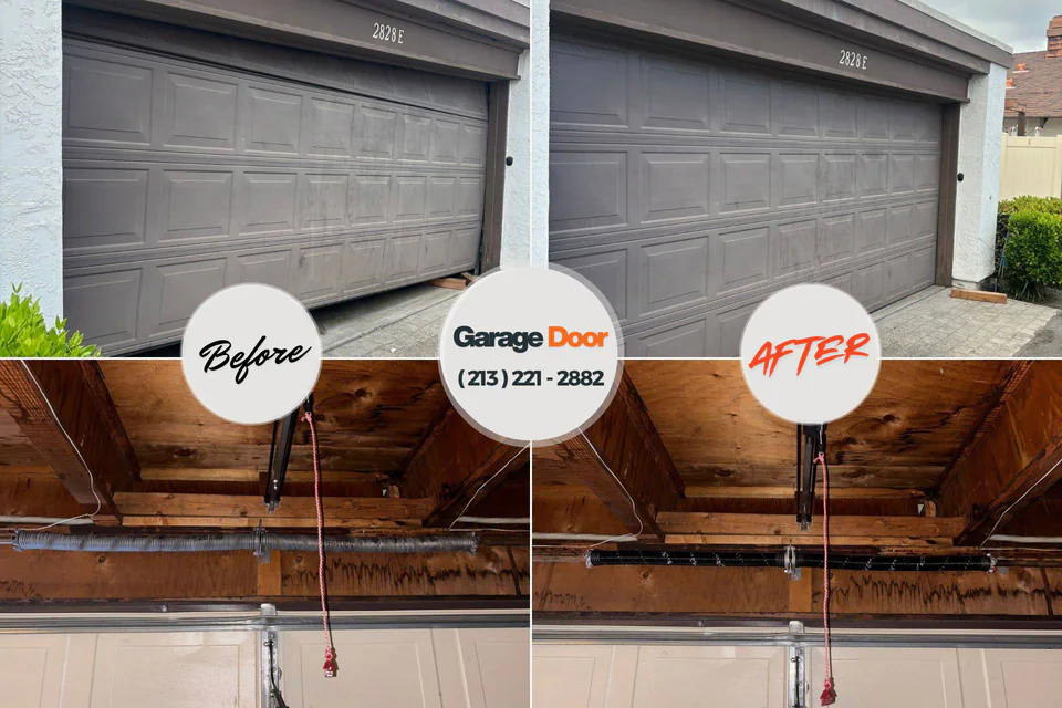 Before and after: garage door repair Spring Grove, PA